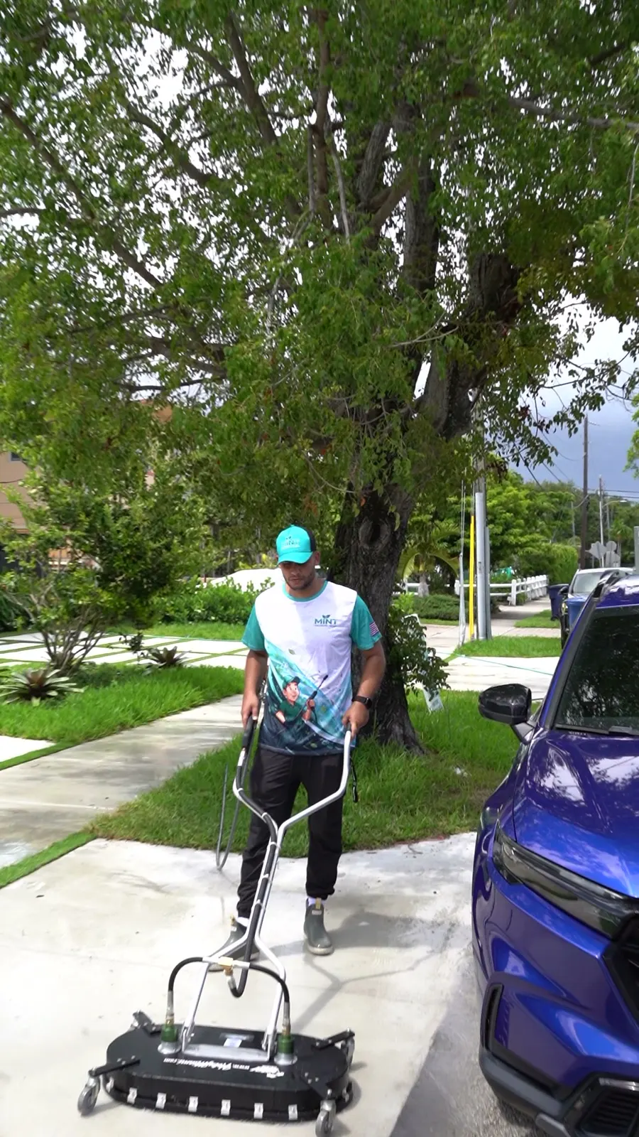 Freshly cleaned driveway